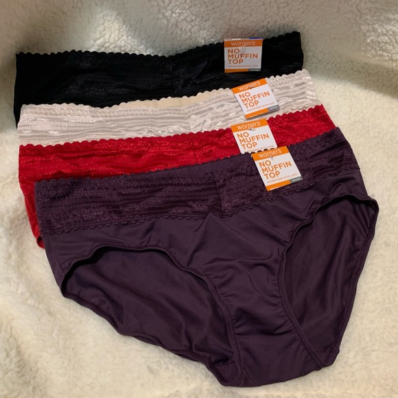 Warner's Other - WARNERS NO MUFFIN TOP HIPSTER PANTIES SIZE XL 4 PAIR NWT!